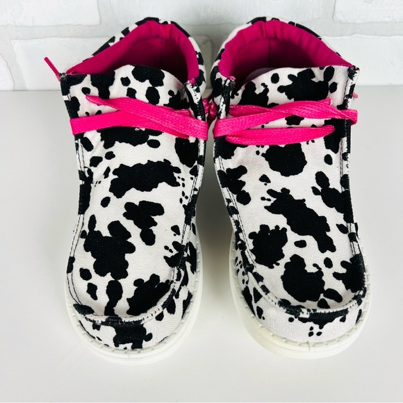 Very G Girl’s Gypsy Jazz White & Black Slinky Sneakers Cow Print Sizes‎ 3 & 4 - Picture 3 of 10
